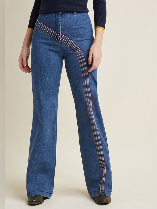Modcloth Denim - ModCloth Rainbow With Me Wide-Leg Jeans
